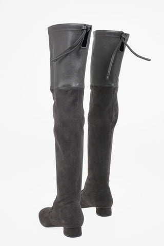 Suede HELENA 30 Over the Knee Pull On Boots 3 cm