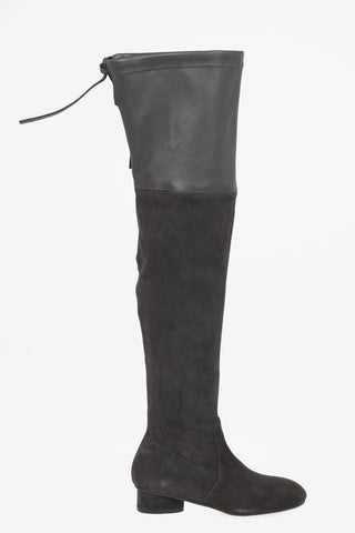 Suede HELENA 30 Over the Knee Pull On Boots 3 cm