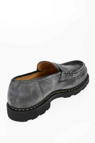 Sz 10 Uk Black Leather Shoes Moccasins Loafer LIS NOIR
