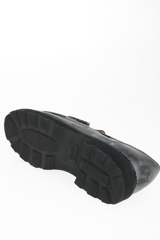 Sz 10 Uk Black Leather Shoes Moccasins Loafer LIS NOIR