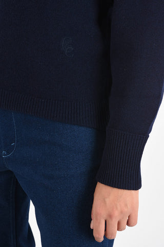  Wool V-neck  sweater with flounce sleeves