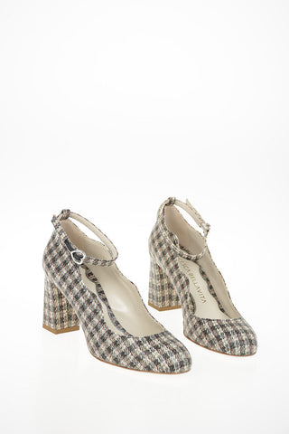 8cm faux leather Mary Jane pumps