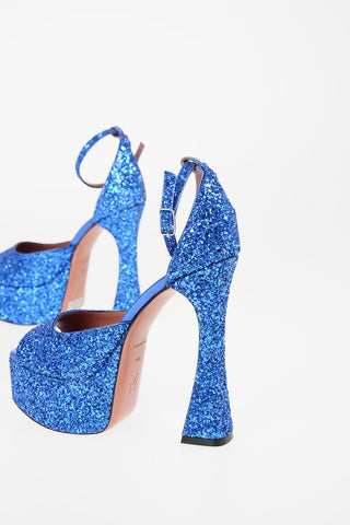 14cm Glittered Ankle-strap sandals