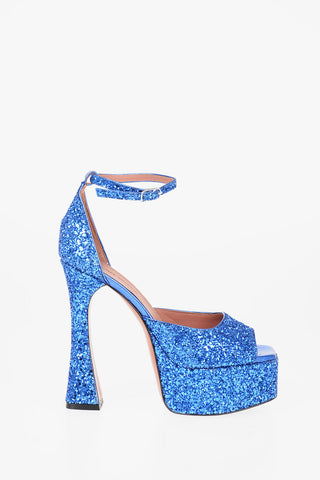 14cm Glittered Ankle-strap sandals