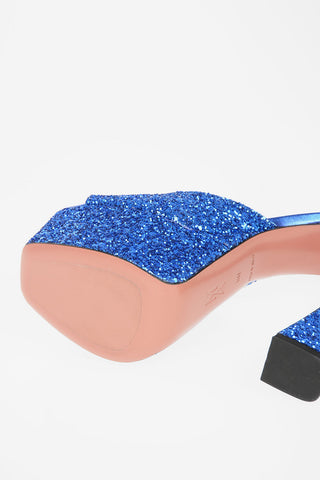 14cm Glittered Ankle-strap sandals