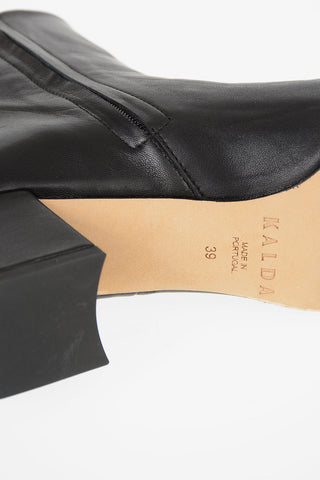 6cm leather MARTI Chunky Heel Ankle boots