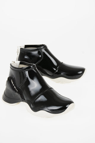 Patent Leather High-top Sneakers