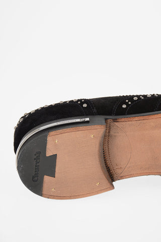 Suede leather studs tassle loafers
