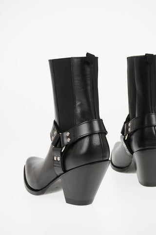 8cm leather Western boots