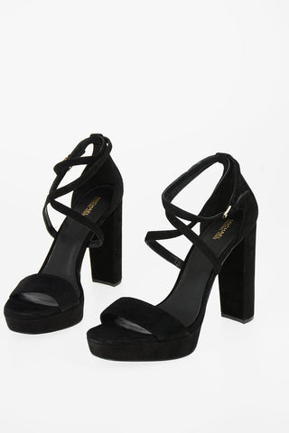 12cm Suede leather Ankle-strap sandals