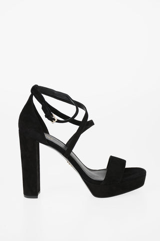 12cm Suede leather Ankle-strap sandals