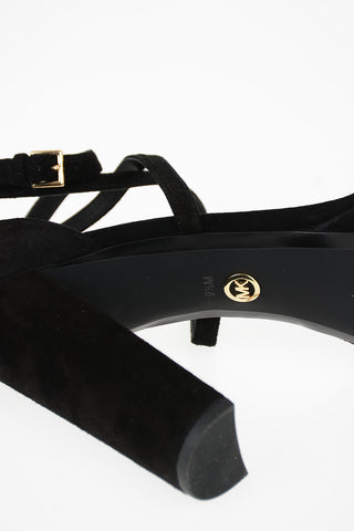 12cm Suede leather Ankle-strap sandals