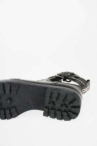 MICHAEL leather Cut Out Combat boots