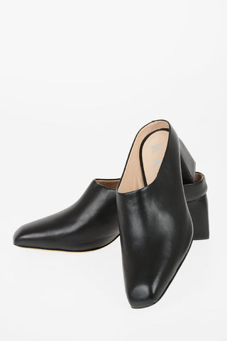 6cm leather MARTINI Chunky Heel Mules