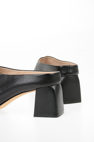 6cm leather MARTINI Chunky Heel Mules
