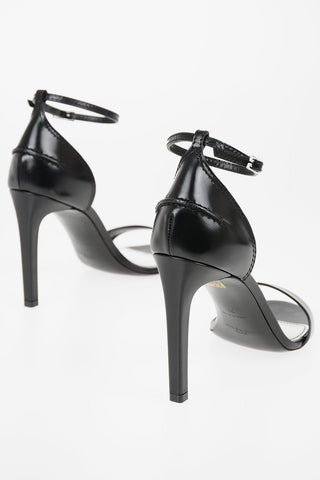 10cm leather SHOW Stiletto Heel Ankle-strap sandals