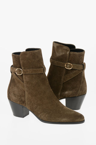 5.5cm Suede leather Jodhpur boots