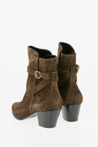 5.5cm Suede leather Jodhpur boots