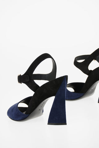10.5cm Suede leather AEDE Ankle-strap sandals