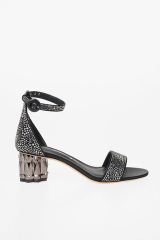 5.5cm leather AZALEA Decorative Heel Ankle-strap sandals