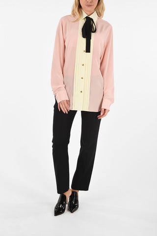 Camicia Pin Tuck in Seta