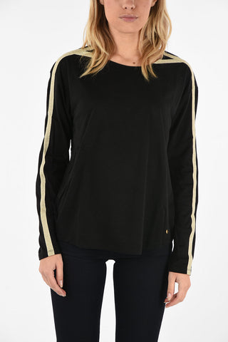 ARMANI JEANS Maglia Girocollo con Bande Laterali a Contrasto