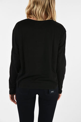 ARMANI JEANS Maglia Girocollo con Bande Laterali a Contrasto