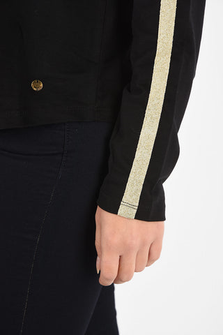 ARMANI JEANS Maglia Girocollo con Bande Laterali a Contrasto