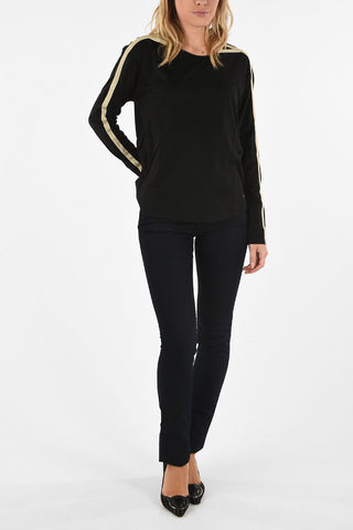 ARMANI JEANS Maglia Girocollo con Bande Laterali a Contrasto