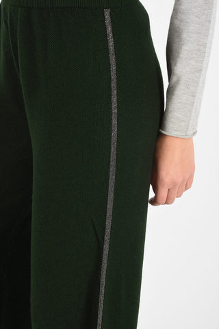Virgin-wool Flared Joggers with Beaded Side Bands