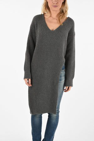 Cashmere and Wool Cut Out Longline Sweater