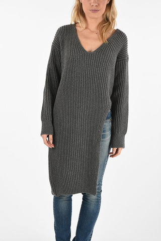 Cashmere and Wool Cut Out Longline Sweater