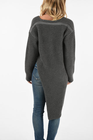 Cashmere and Wool Cut Out Longline Sweater
