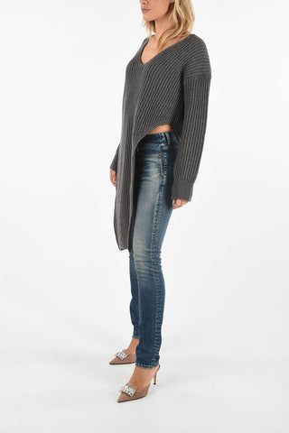 Cashmere and Wool Cut Out Longline Sweater