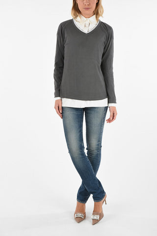 Cotton v-neck Sweater