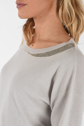 Crewneck Sweater With Jewel Detail