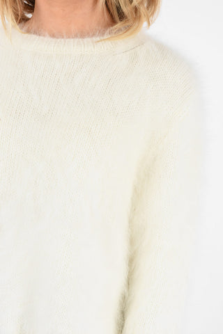 Fuzzy crew-neck sweater