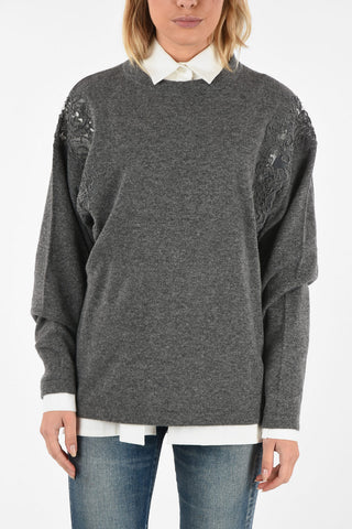 embroidered crew-neck sweater