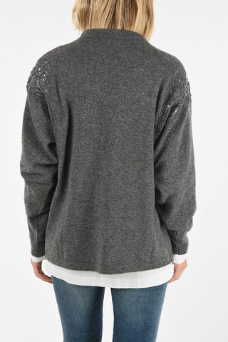 embroidered crew-neck sweater