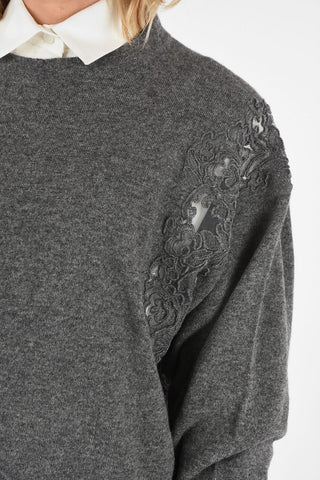 embroidered crew-neck sweater
