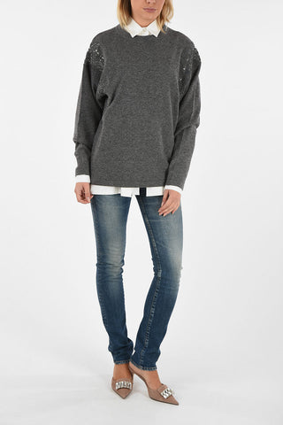 embroidered crew-neck sweater