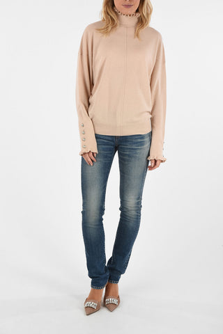 Maglia a Collo Alto con Ruches