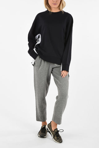 Crewneck Sweatshirt with Contrasting Side Bands
