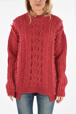 cable knit crew-neck sweater