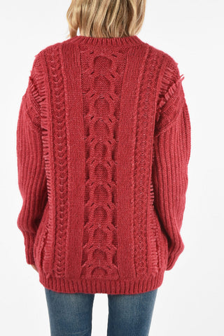 cable knit crew-neck sweater