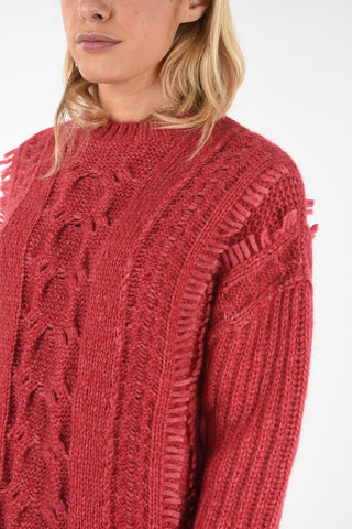 cable knit crew-neck sweater