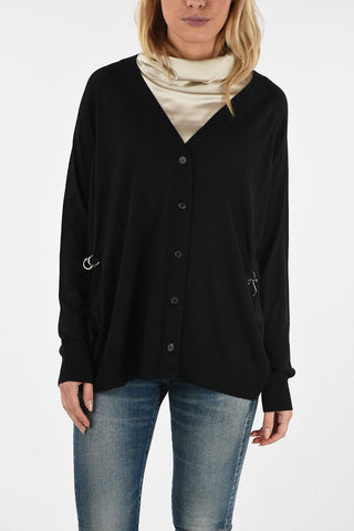 wool cardigan with carabiner