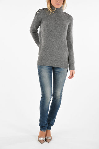 Embroidered turtle-neck sweater