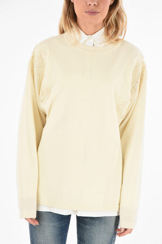 embroidered crew-neck sweater
