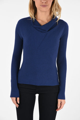 ARMANI JEANS  Cowl Neck Ribbed Sweater